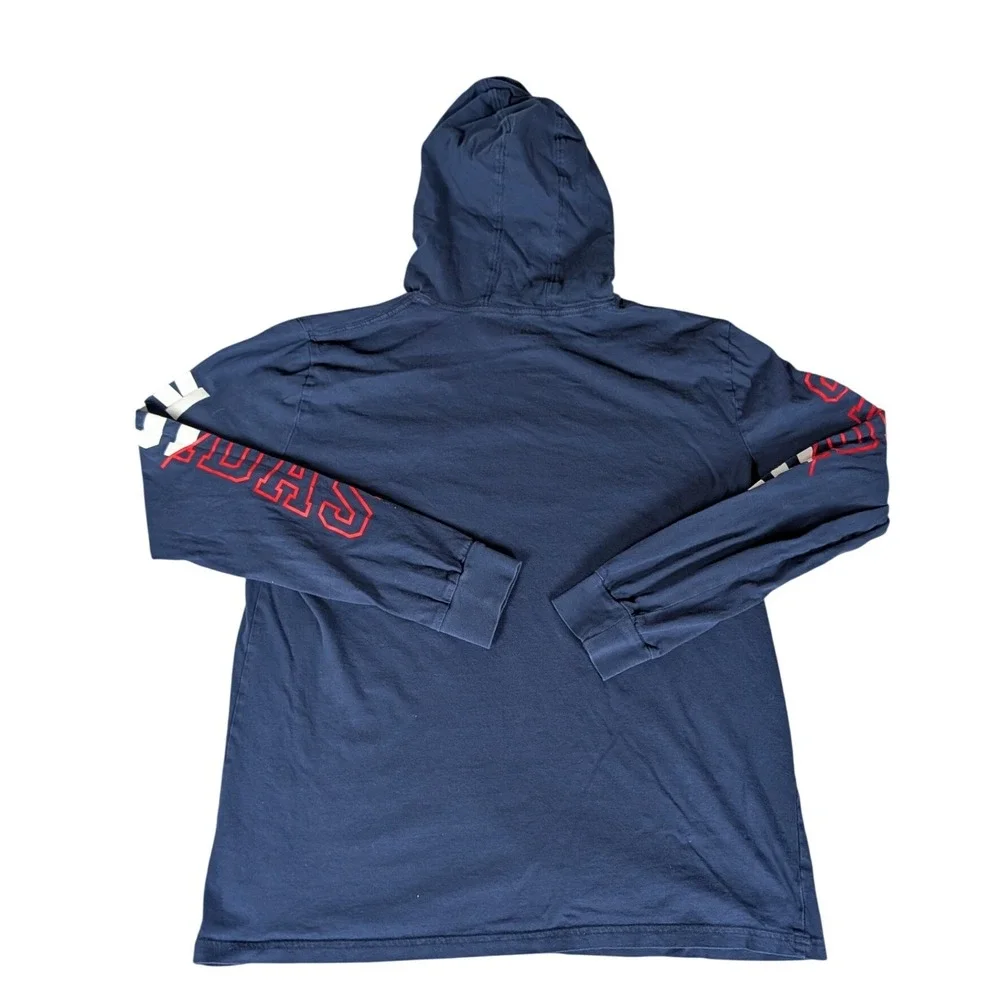 Adidas Kids Navy Blue Red Outline Logo Graphic Pullover Hoodie Sweatshirt XL